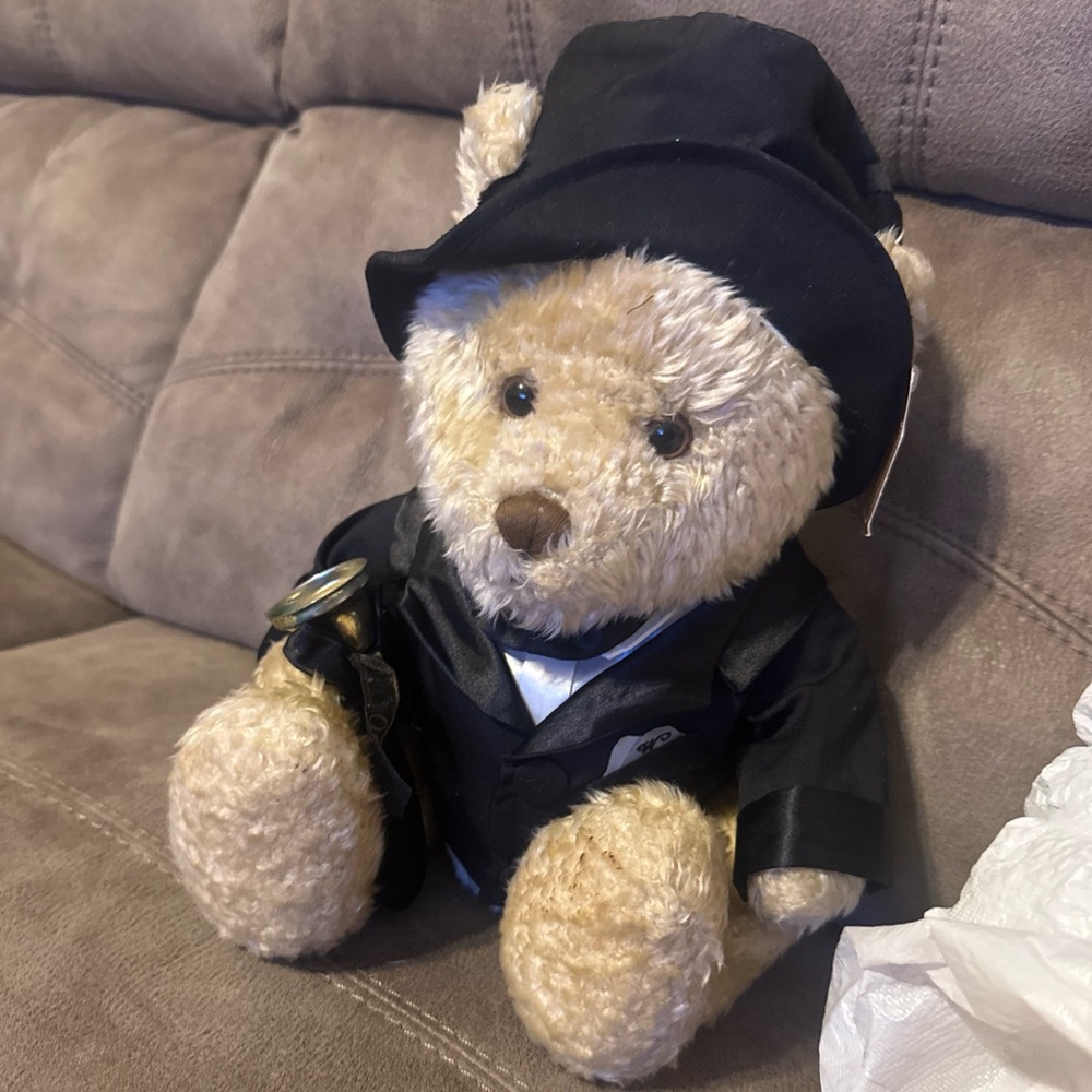 Ellington Cream and Black Plush Teddy Bear